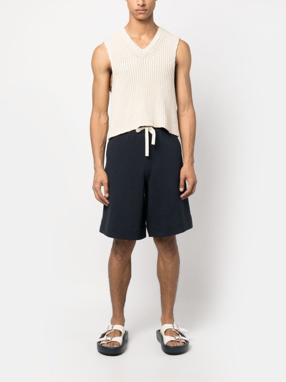 drawstring-waistband track shorts - 2