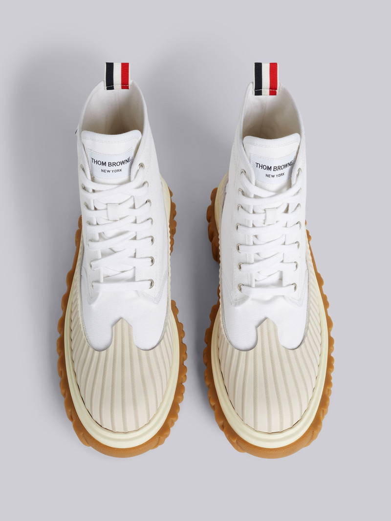 White Canvas 3-piece Molded Rubber Sole Chelsea Duck Boot 4