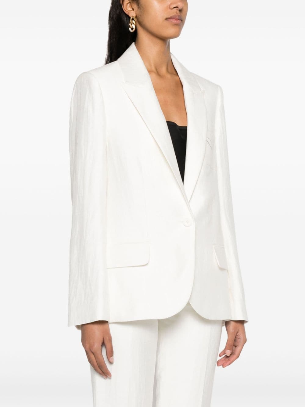 Vow single-breasted crinkled blazer - 3