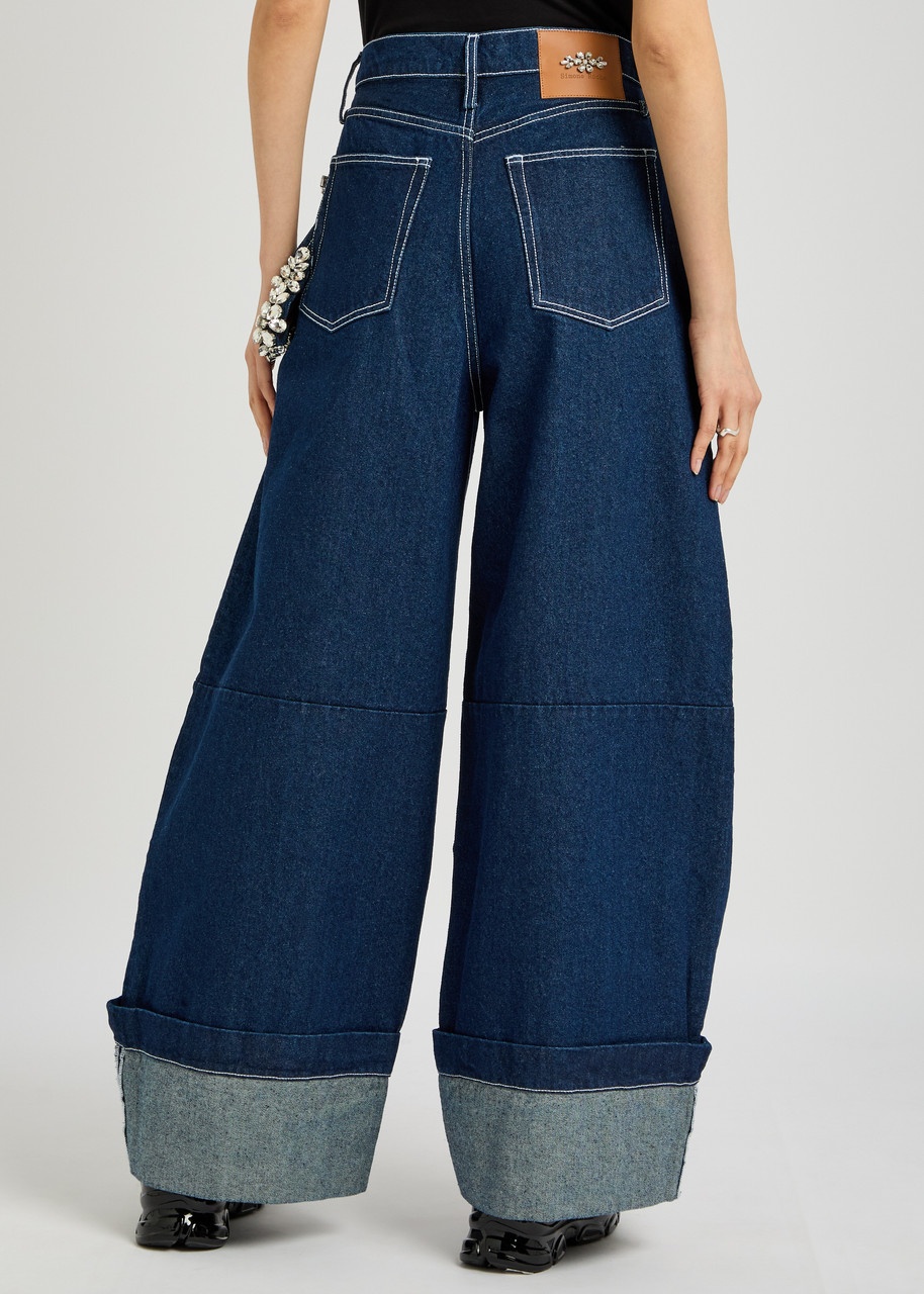 Simone Rocha Wide-leg Crystal-embellished Jeans - 3