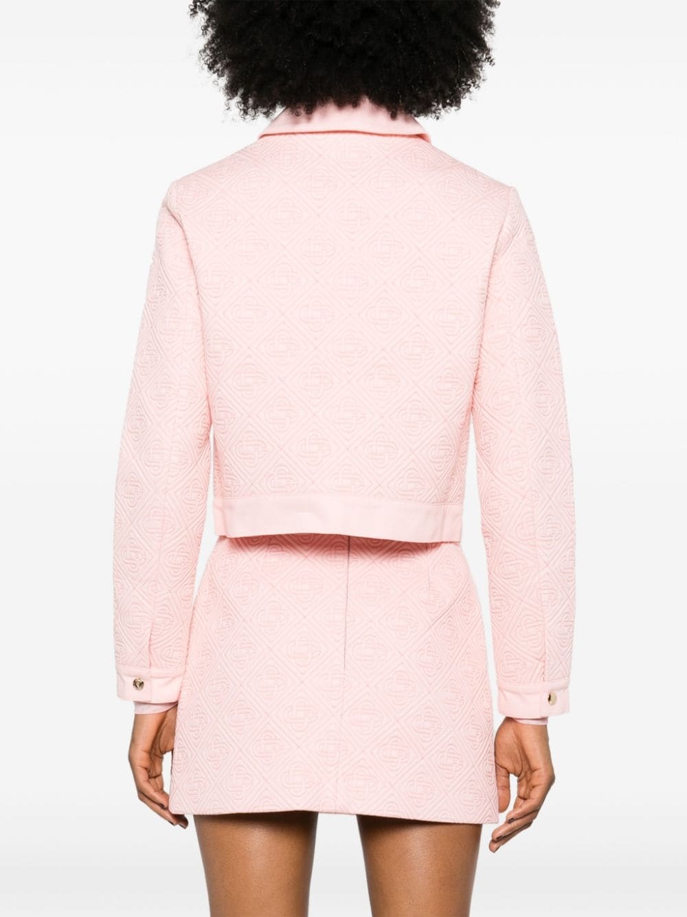 logo-quilted shirt jacket - 4