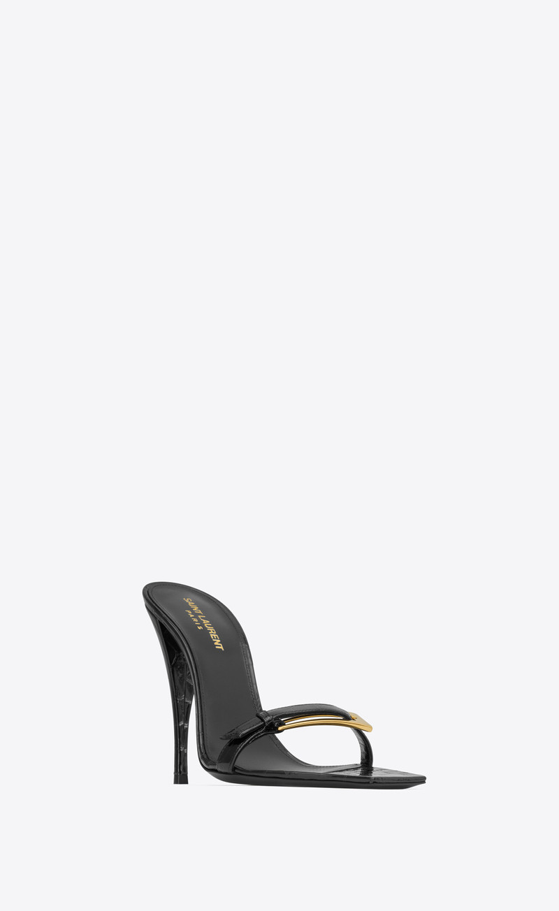 lee mules in crocodile-embossed leather 3