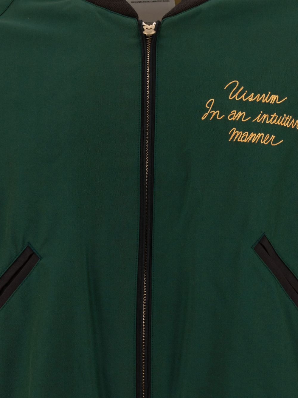 embroidered ribbed bomber jacket - 3