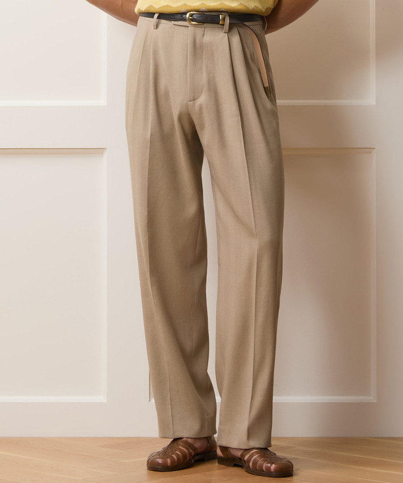 TODD SNYDER Italian Linen-Silk Herringbone Wythe Trouser outlook