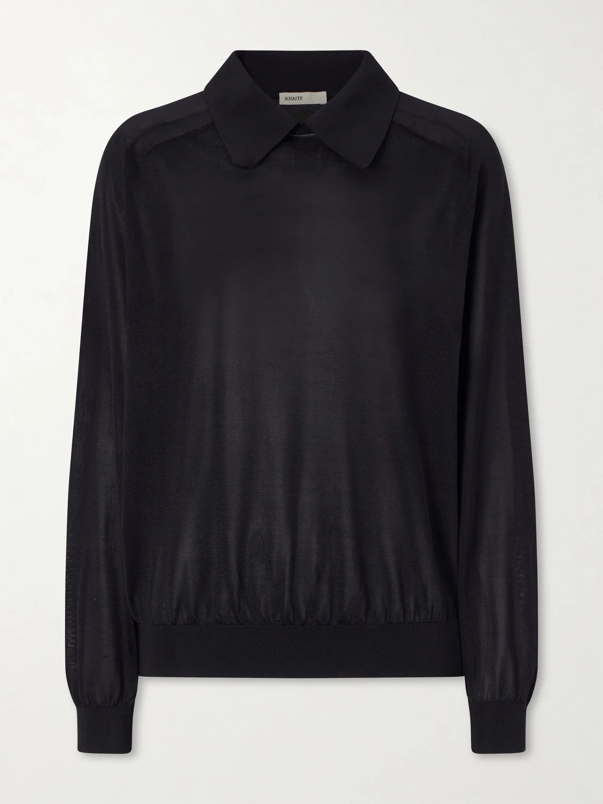 Alexa Silk-knitted Polo Sweater - 1