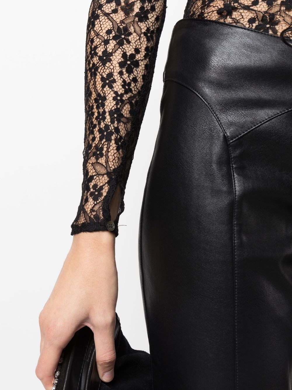 long-sleeved lace top - 5