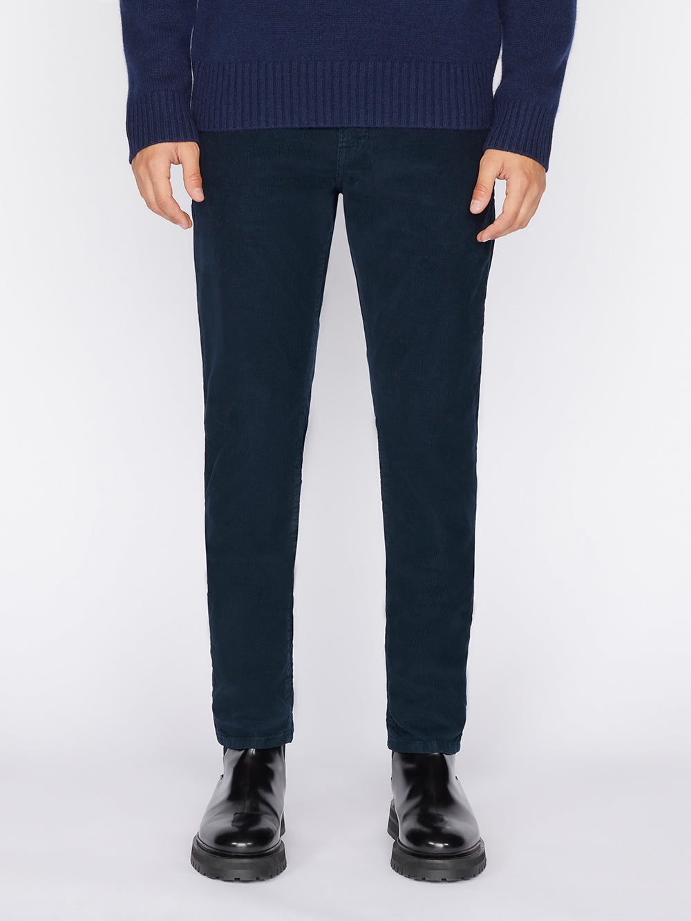 L'Homme Slim Corduroy in Navy - 4