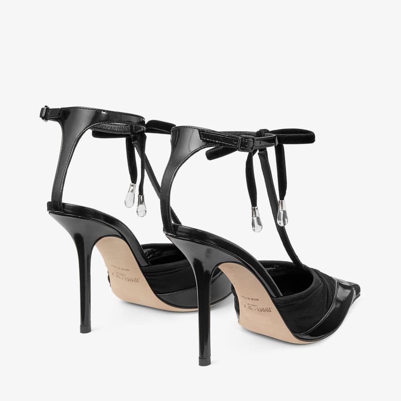 JIMMY CHOO Afia Mesh 100
Black Spazzolato and Ruched Tulle Pumps outlook