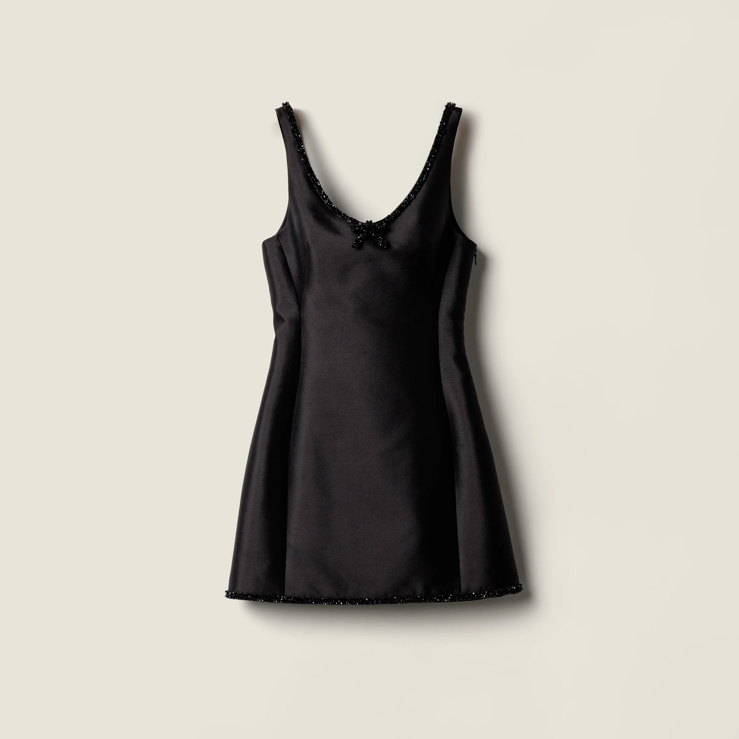 Embroidered silk and wool mini-dress - 1