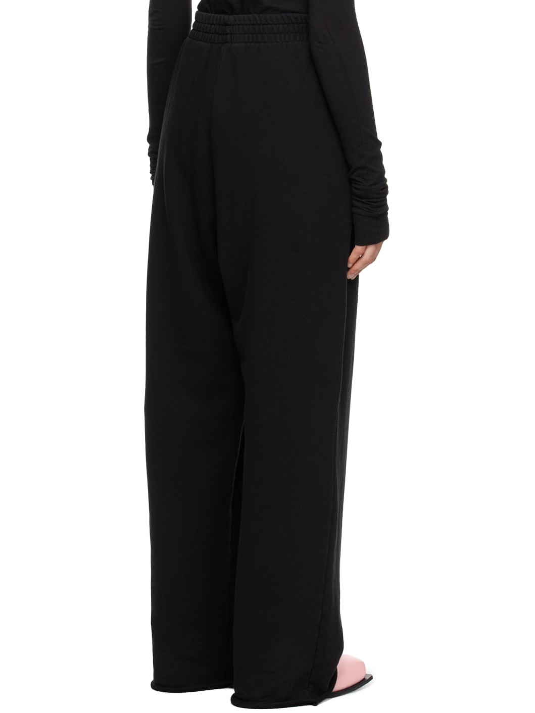 Black Embroidered Lounge Pants - 3