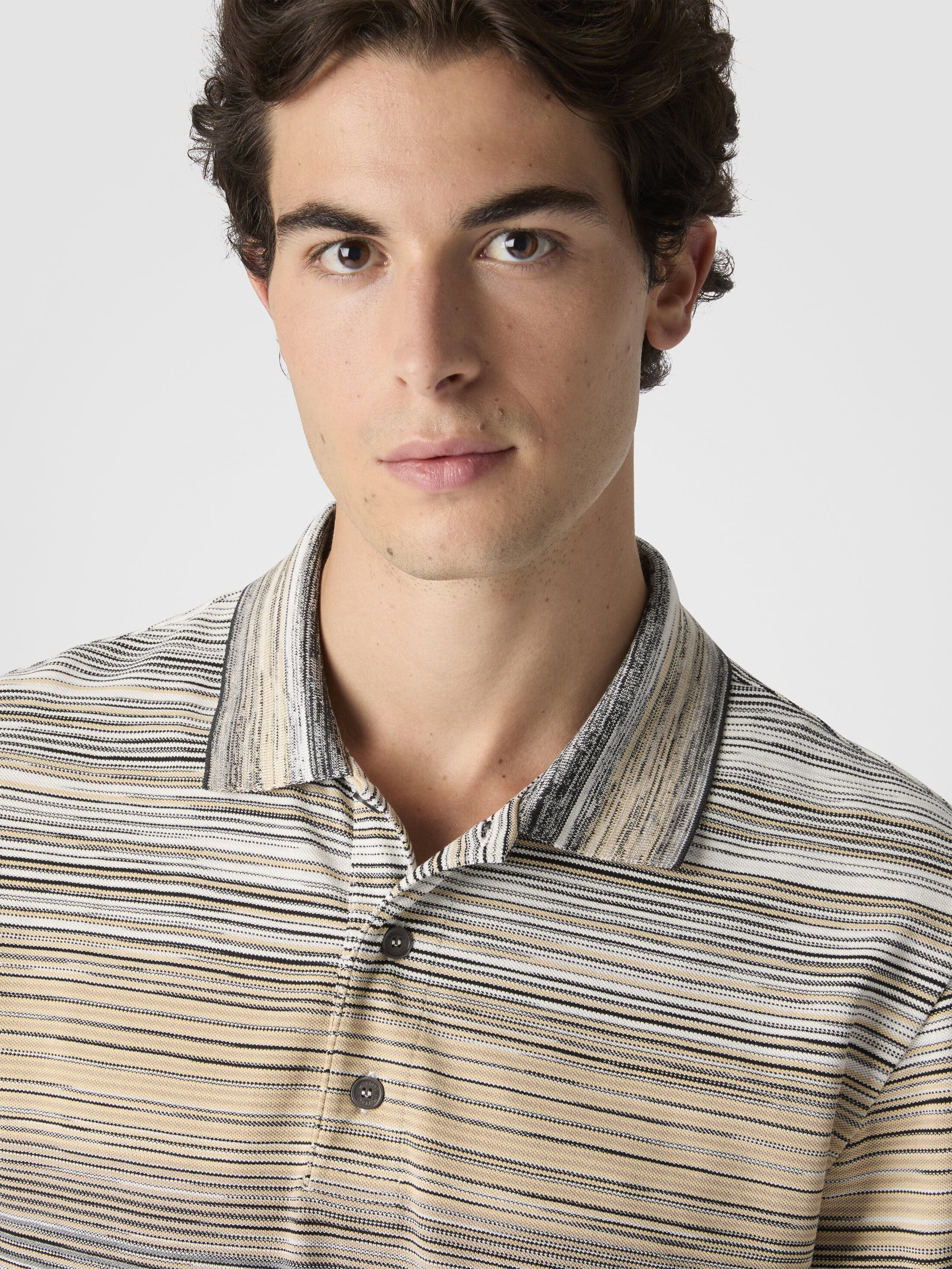 Missoni Long Sleeve Polo With Flame Knit in Grey at Nordstrom - 4