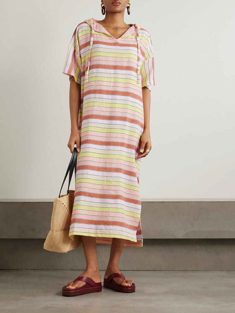 lemlem Beritu Hooded Striped Cotton-blend Coverup outlook