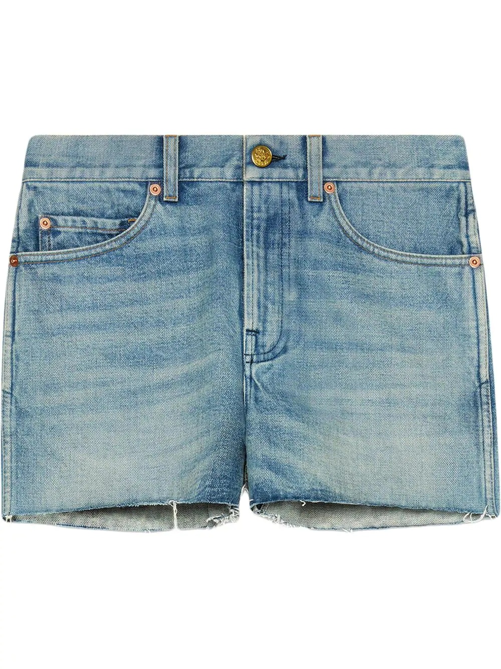 patch denim shorts - 1