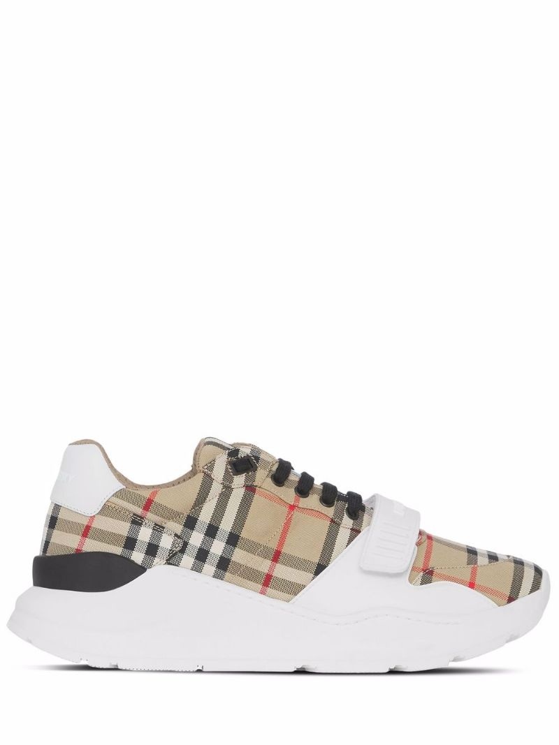 Vintage Check-pattern touch-strap sneakers - 1
