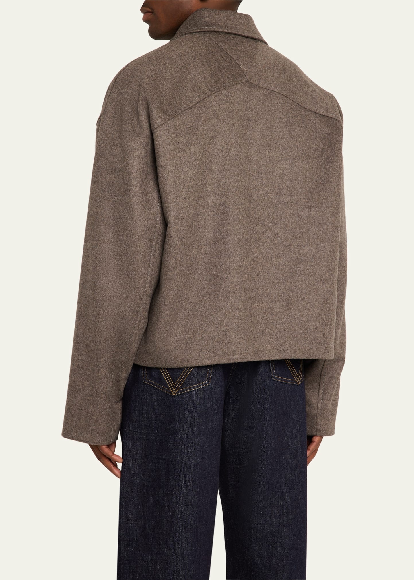 Men's Melange Wool-Cashmere Blouson Jacket - 3