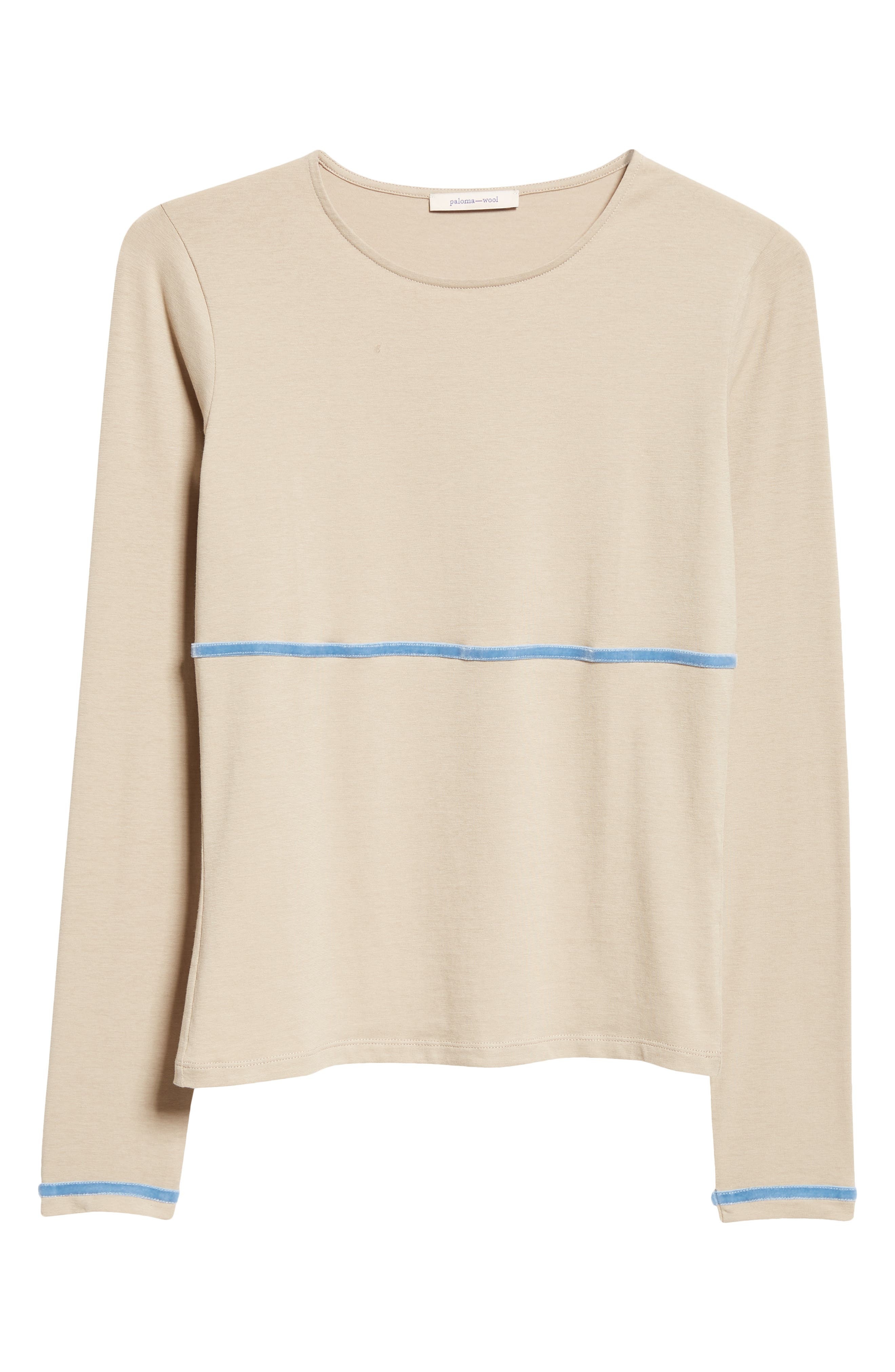 Paloma Wool Velvet Stripe Long Sleeve T-Shirt in Beige at Nordstrom - 5