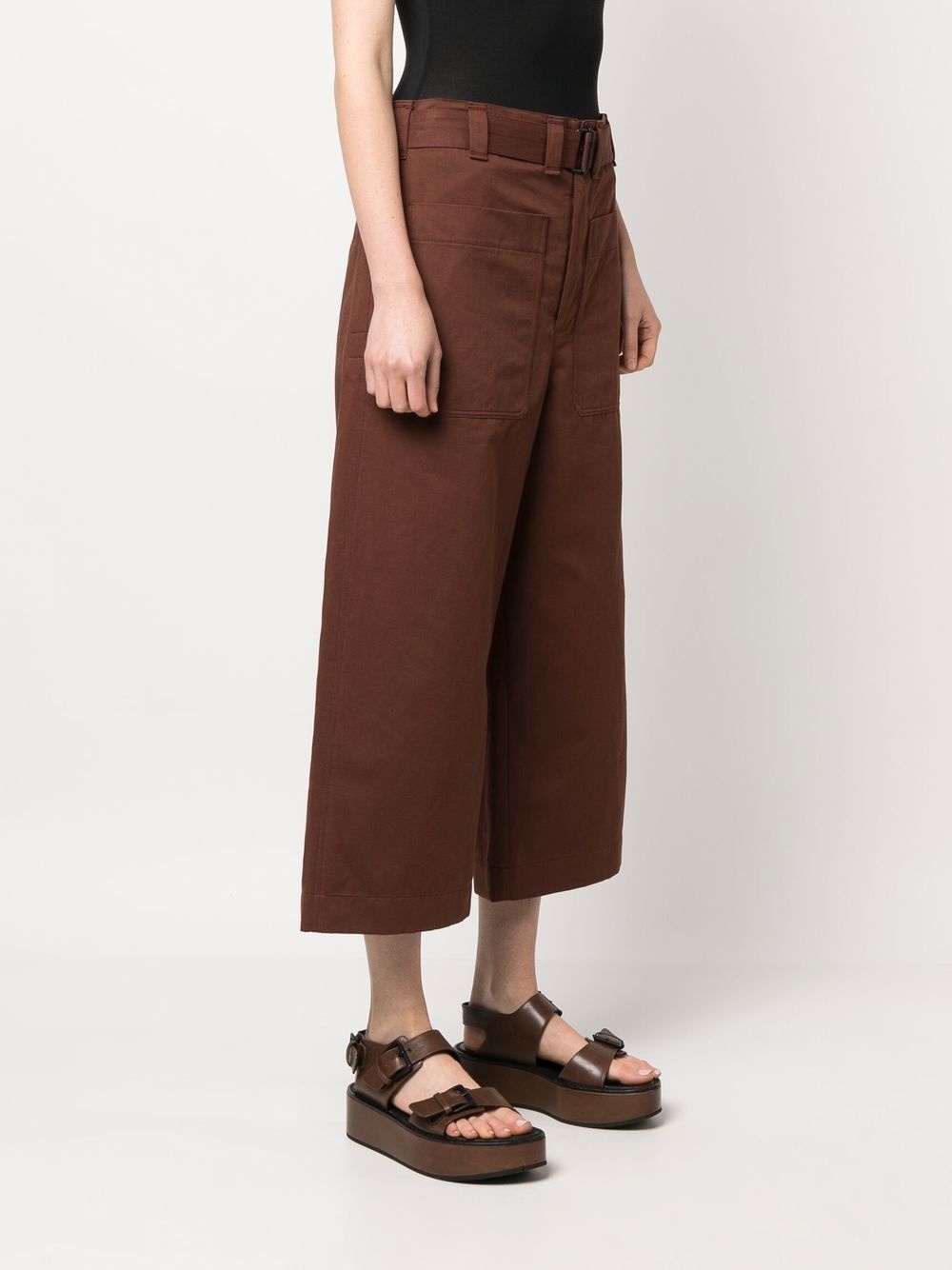 wide-leg cotton-linen trousers - 3