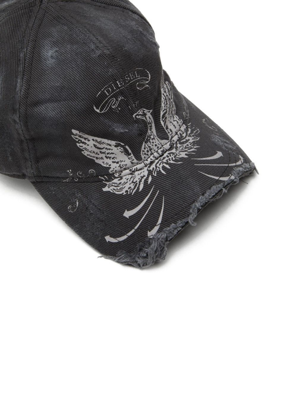 eagle-print distressed cap - 3