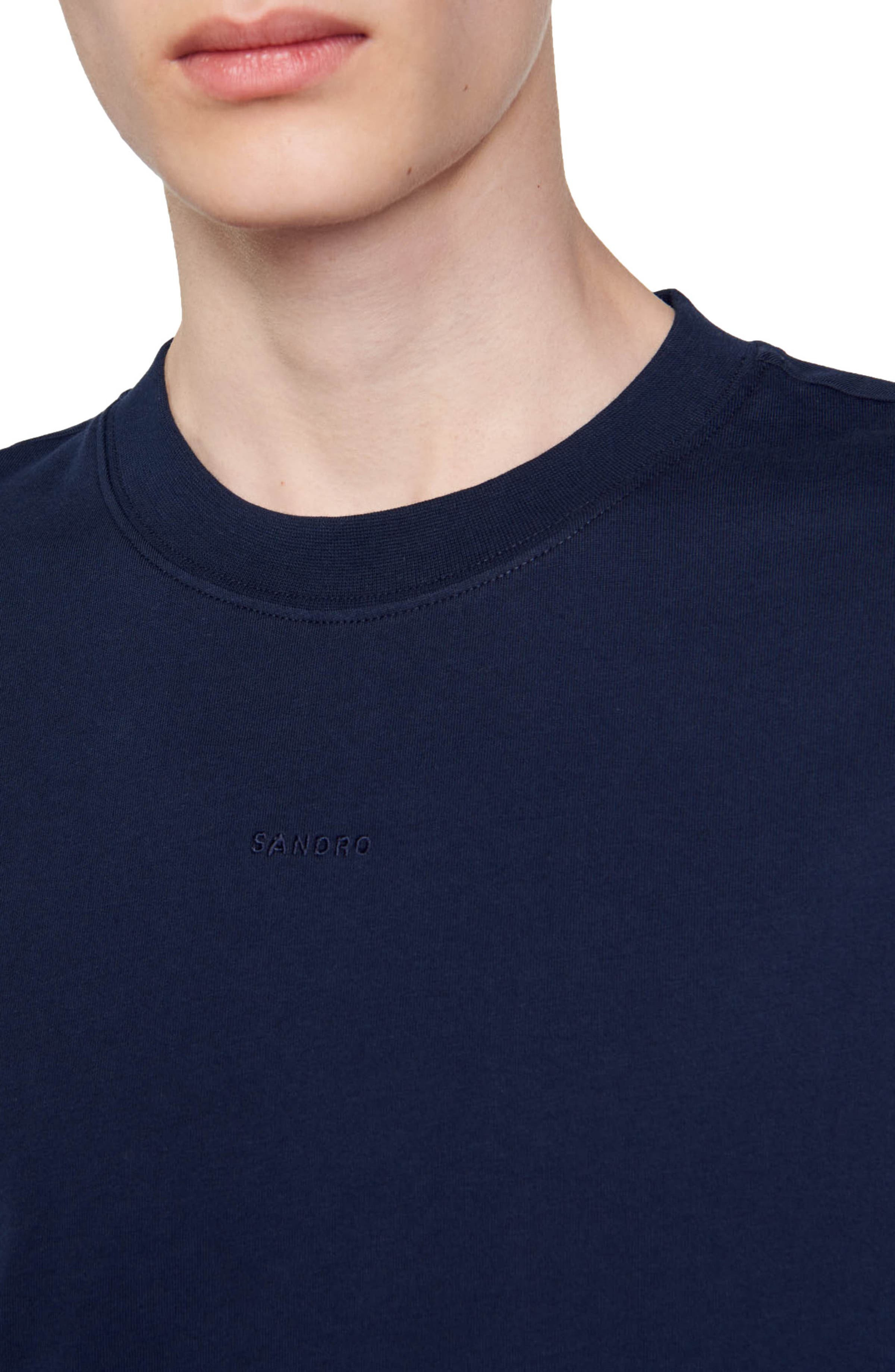 SANDRO Short-sleeved T-shirt in Navy Blue at Nordstrom - 8