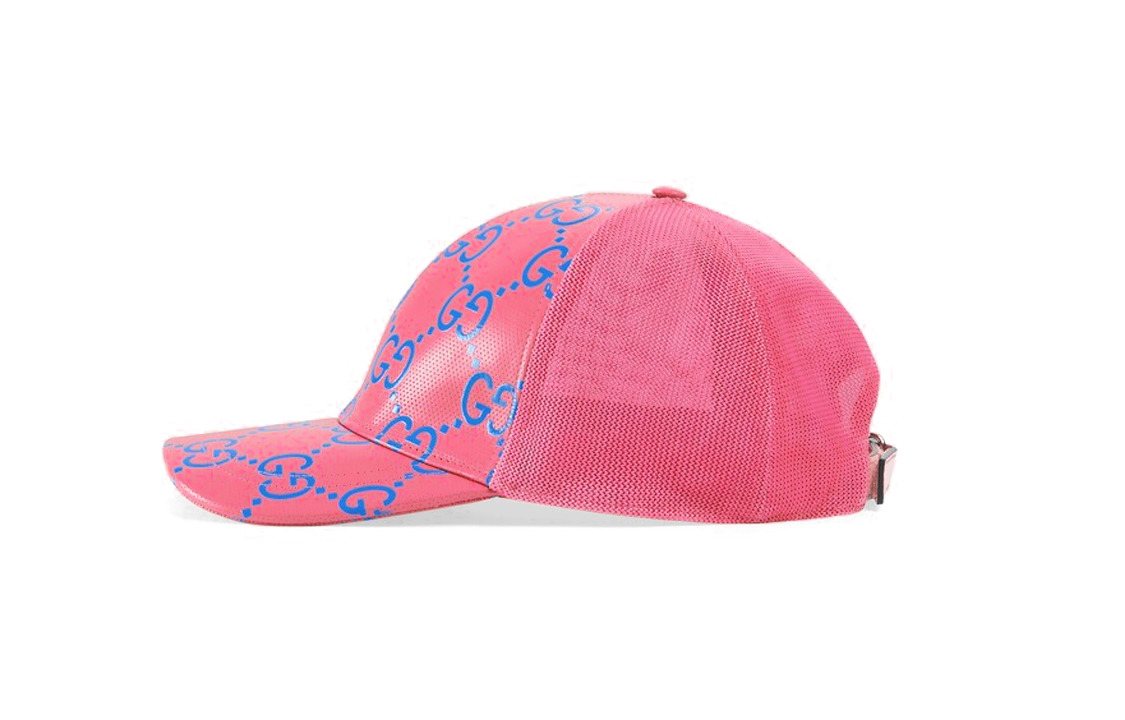 Gucci GG Leather Baseball Hat 'Pink Blue' 728853-4HAWH-8972 - 2