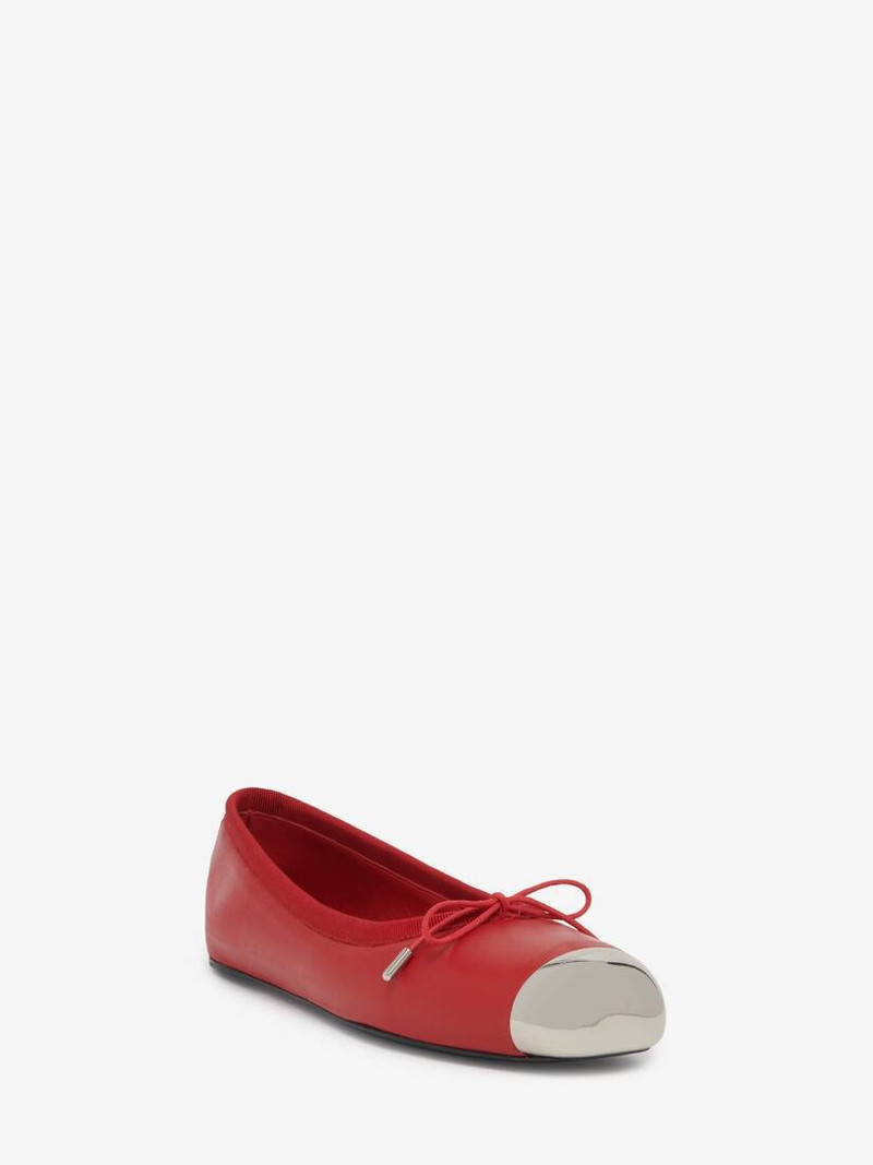 Punk Ballet Flat in Welsh Red/silver 4