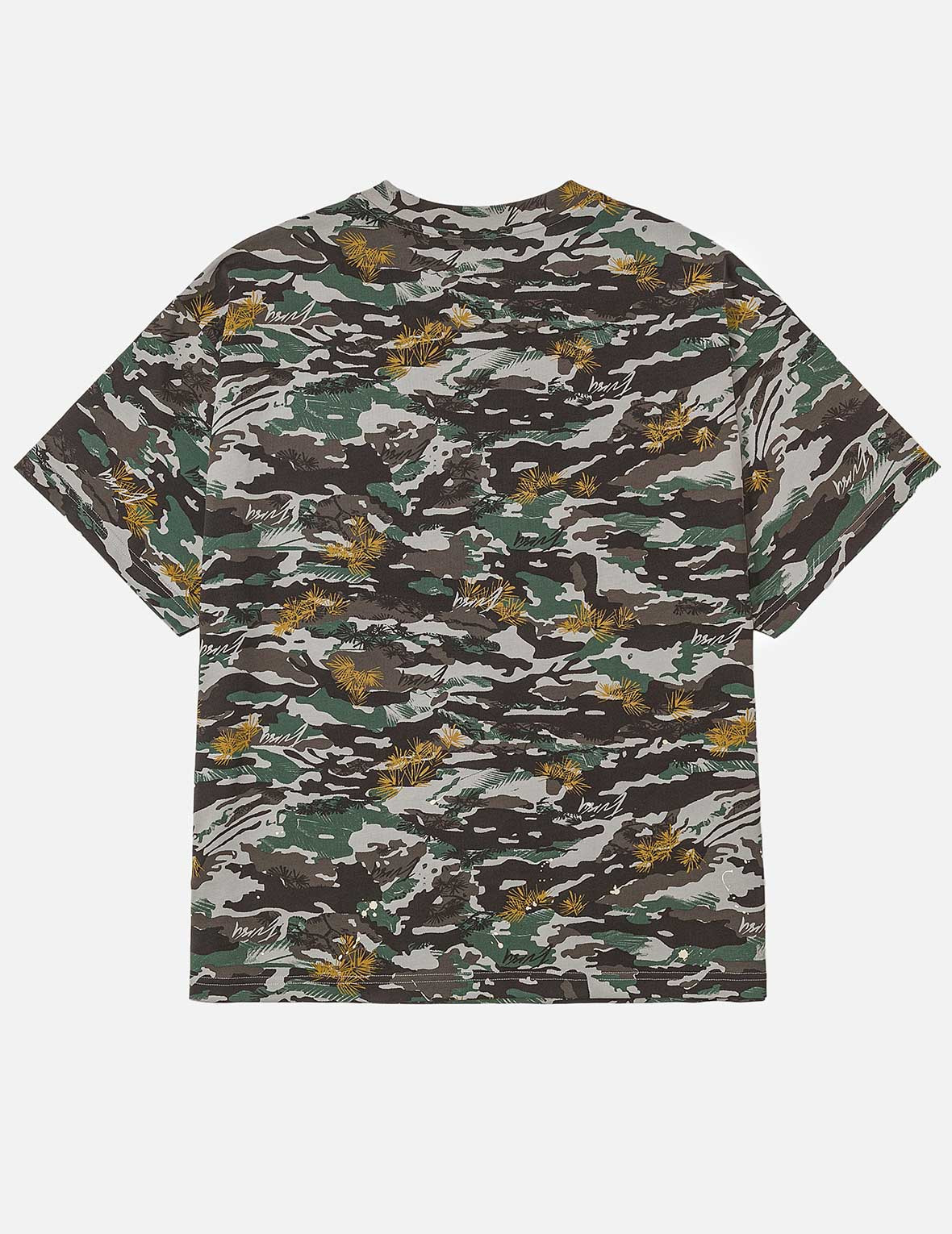 Graffiti-Style Seagull and Logo Print Relax Fit T-Shirt - 4