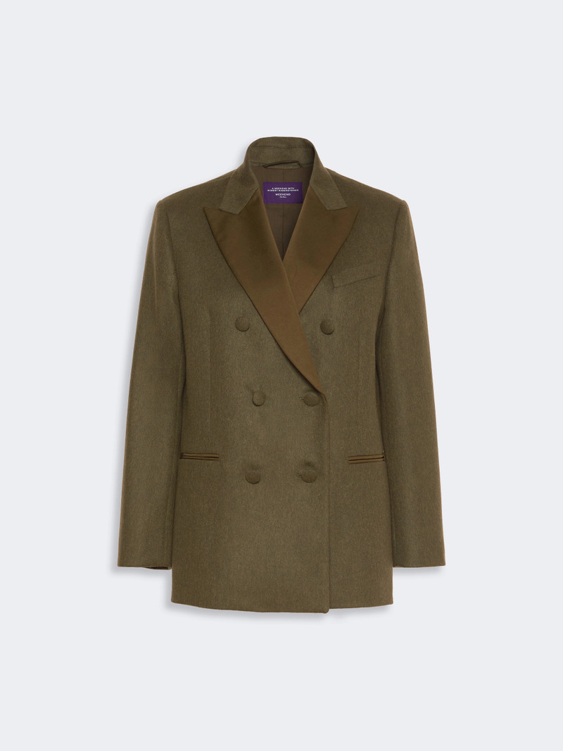 WKSGIOSTRA Mélange wool double-breasted blazer - MOSS GREEN 1