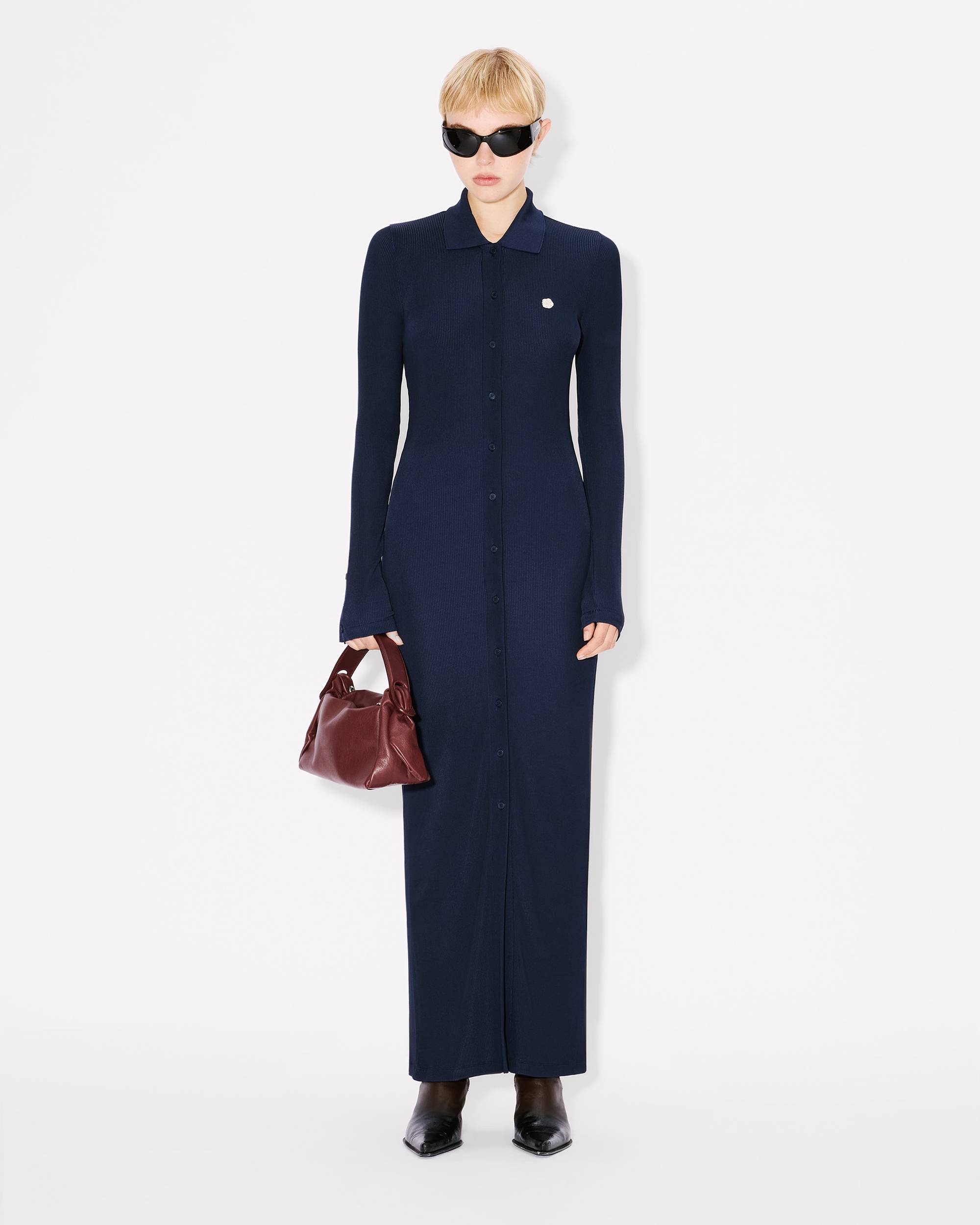 Long rib cardigan dress - 1