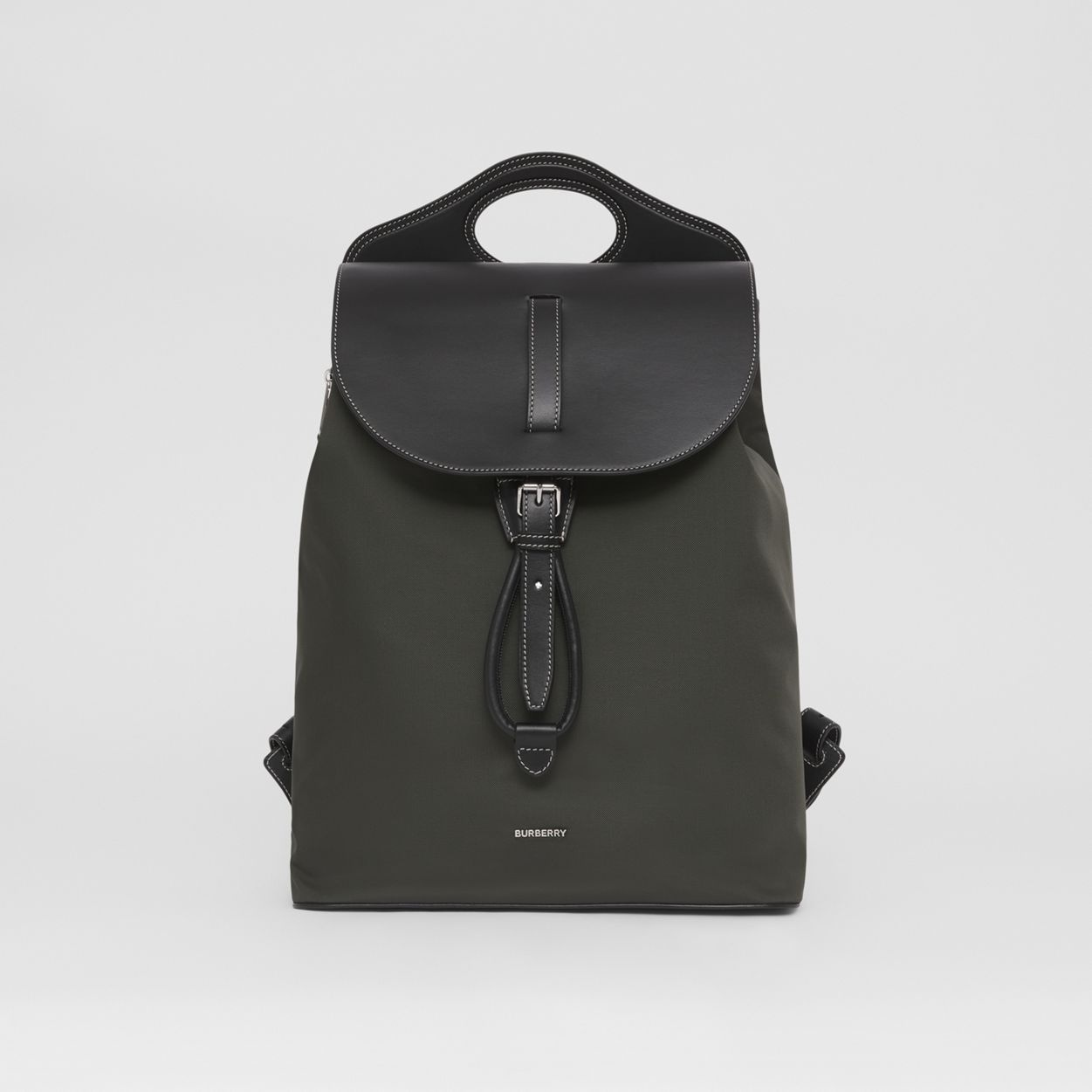 Nylon and Leather Pocket Backpack - 1