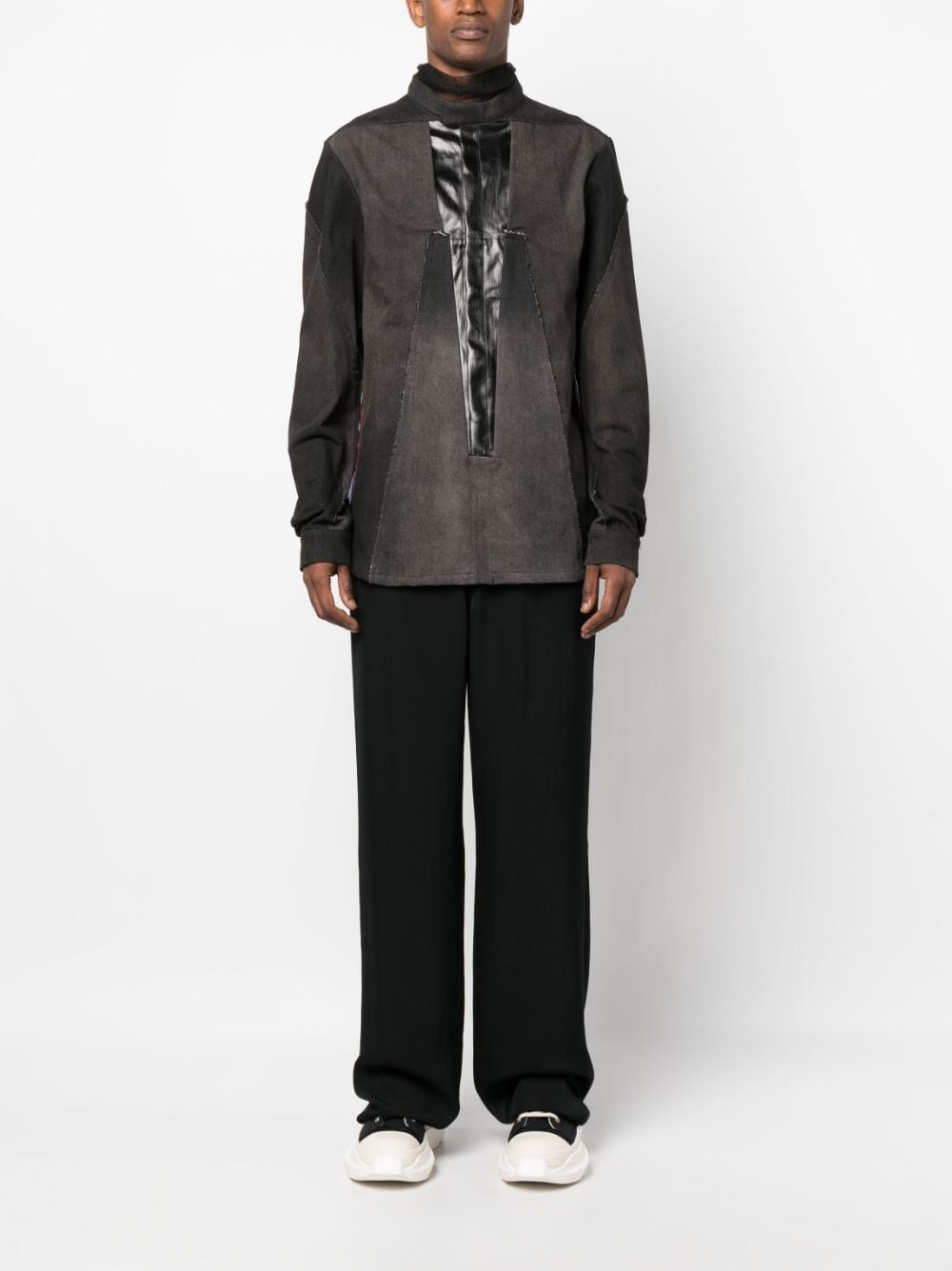 deconstructed panelled denim shirt jacket - 2