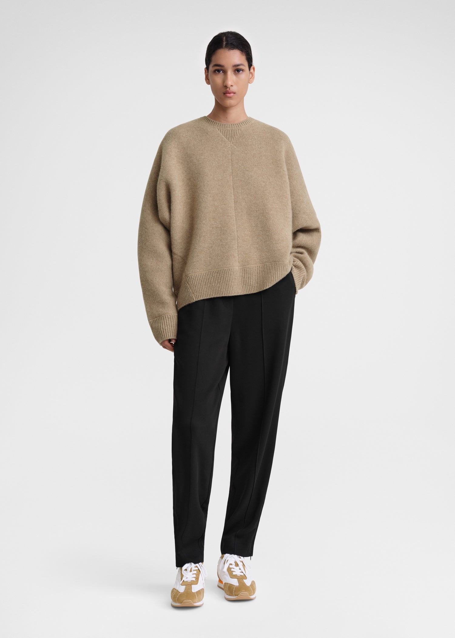 Double cashmere pullover camel melange - 2