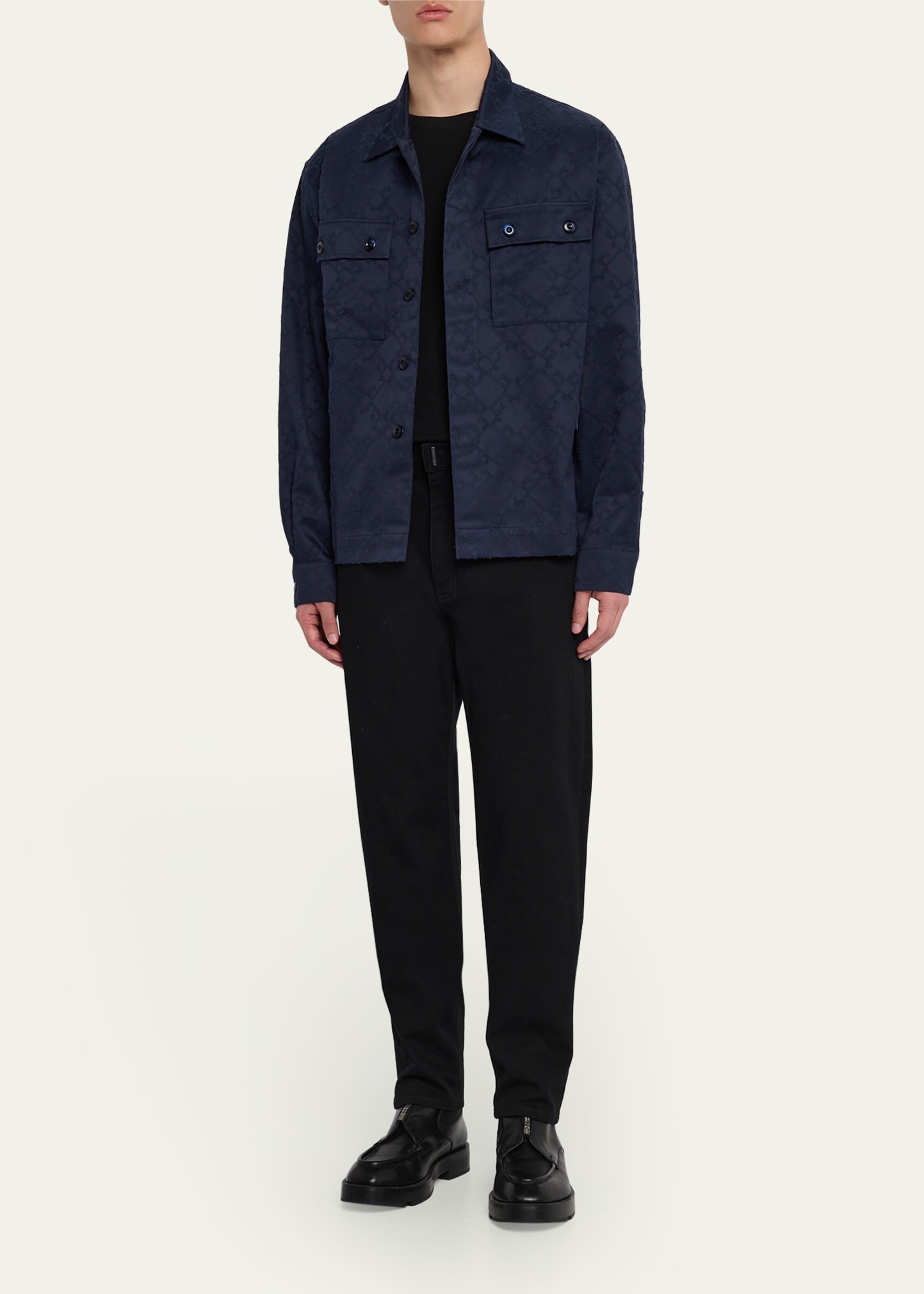 Men's Monogram Jacquard Button-Down Shirt - 2