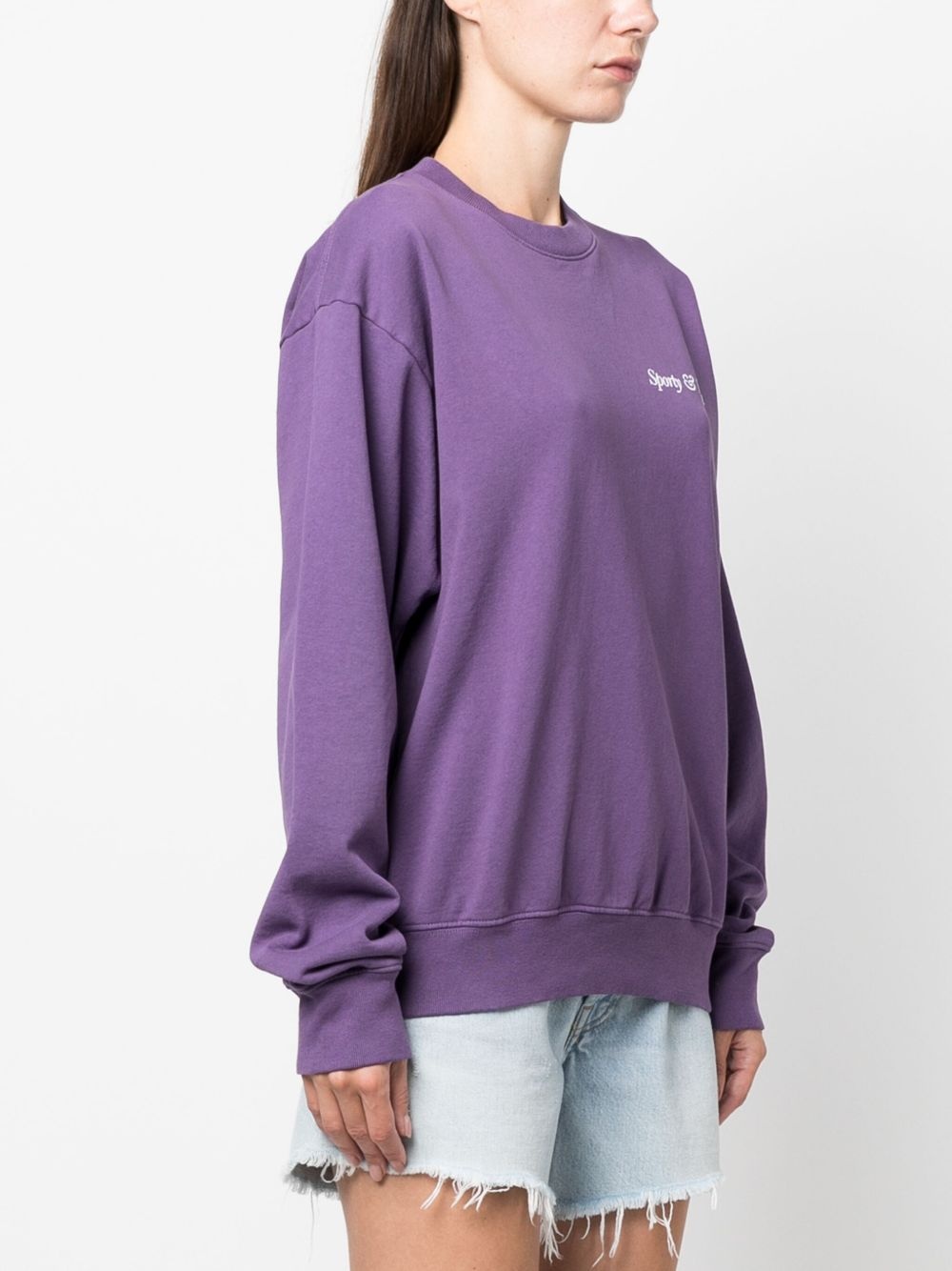 logo-print cotton sweatshirt - 4