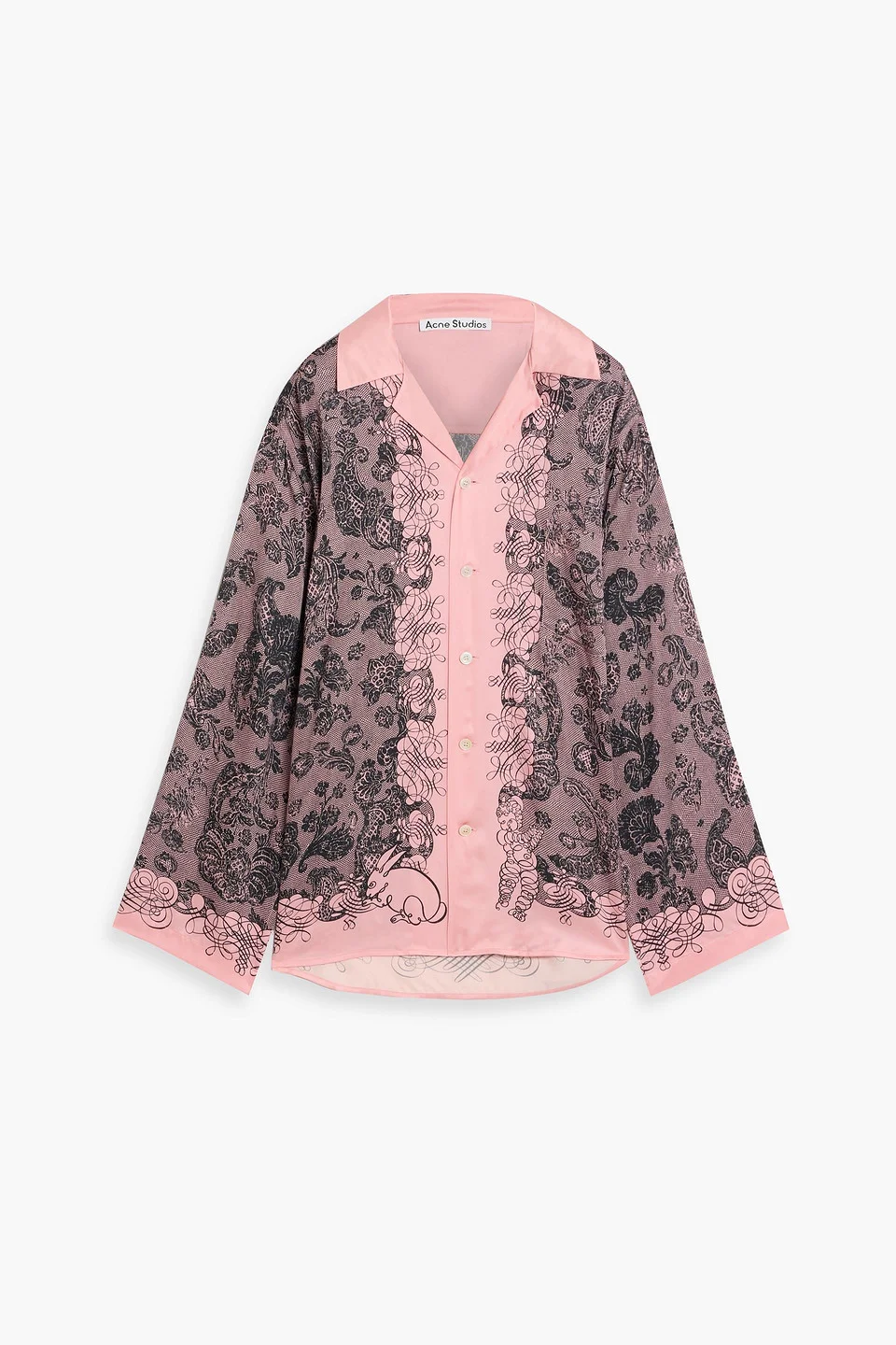 Printed satin shirt - 1