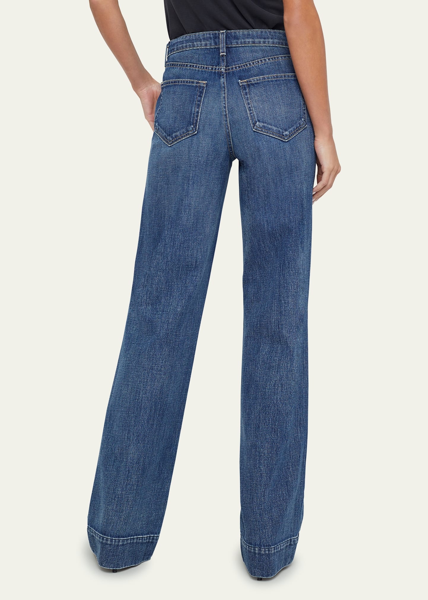 Nolan High-Rise Patch Pocket Wide-Leg Jeans - 3