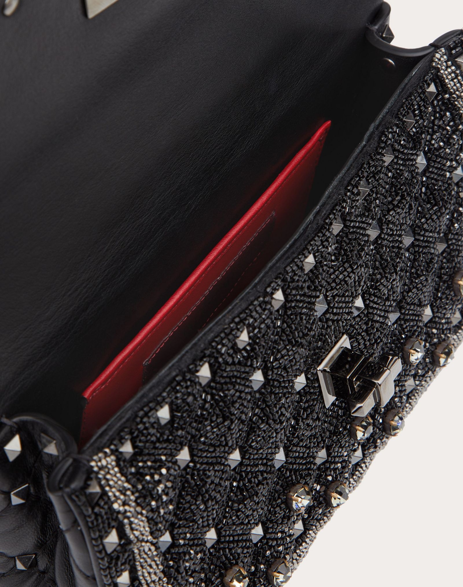 Small Rockstud Spike.It Bag with Geometric Embroidery - 4