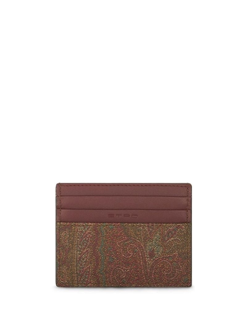 paisley-print embroidered cardholder - 2