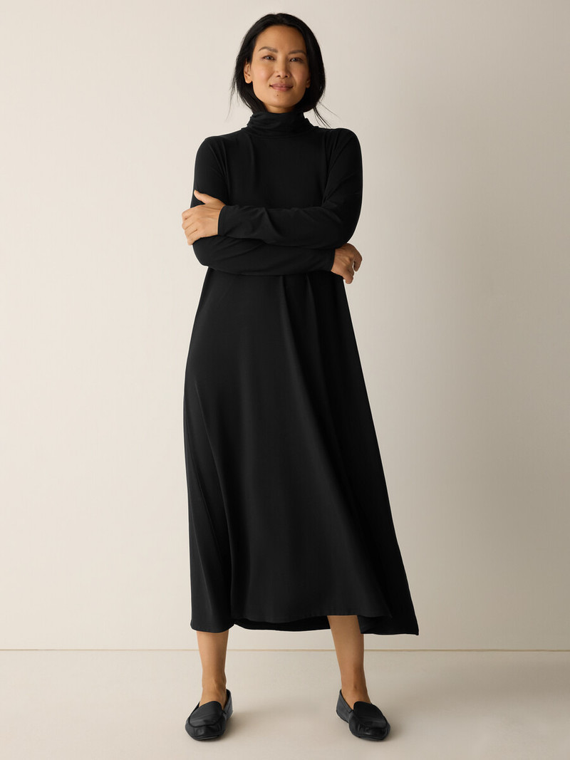 EILEEN FISHER Stretch Jersey Knit Turtleneck Dress outlook