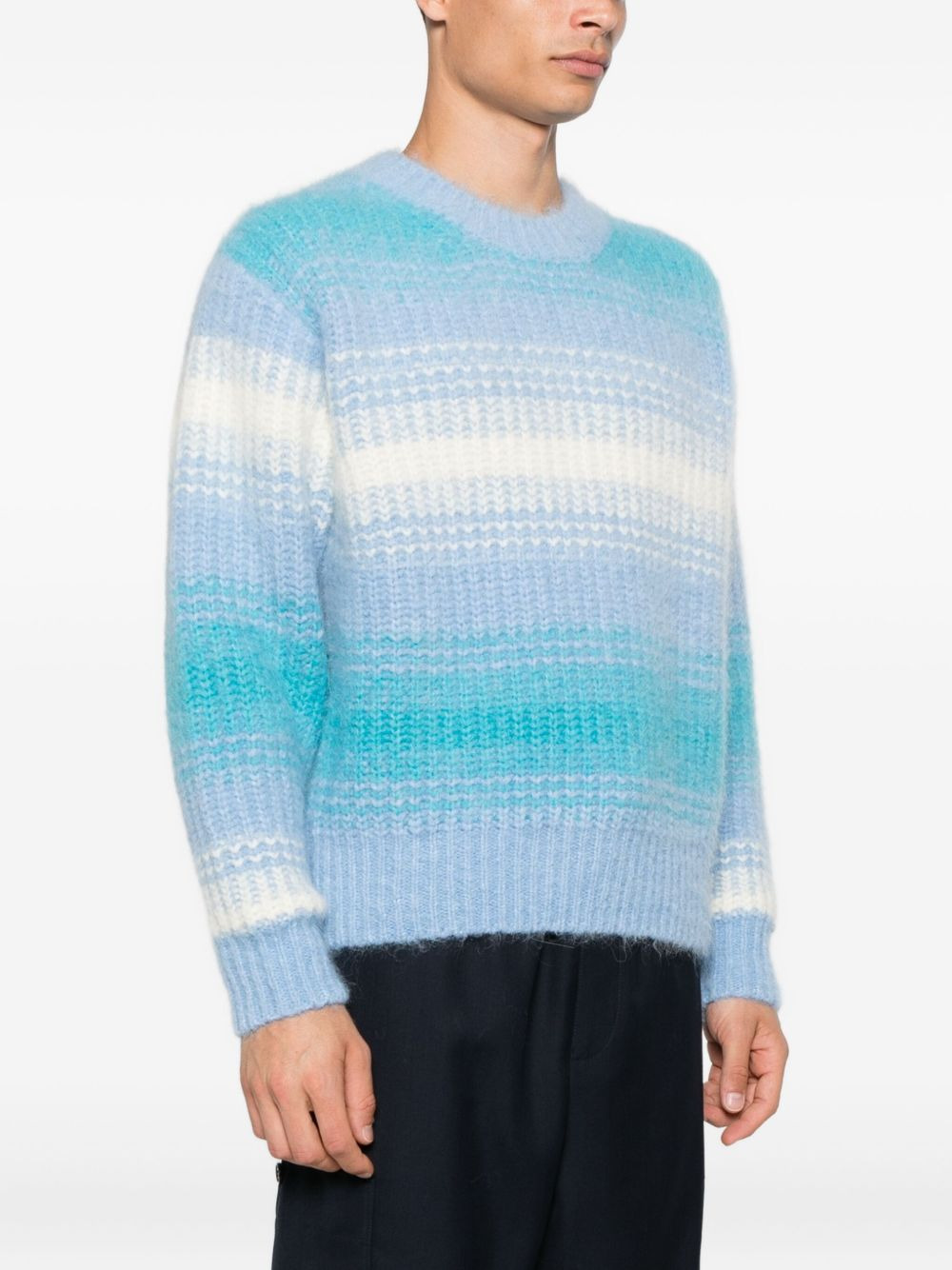 striped crew-neck jumper - 3