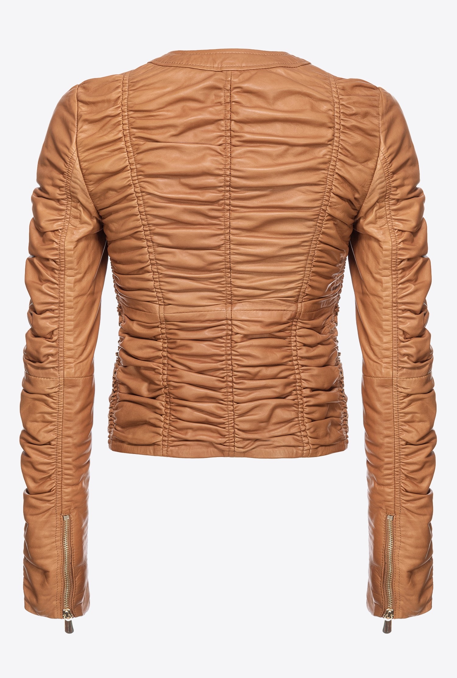 GATHERED NAPPA LEATHER JACKET - 6