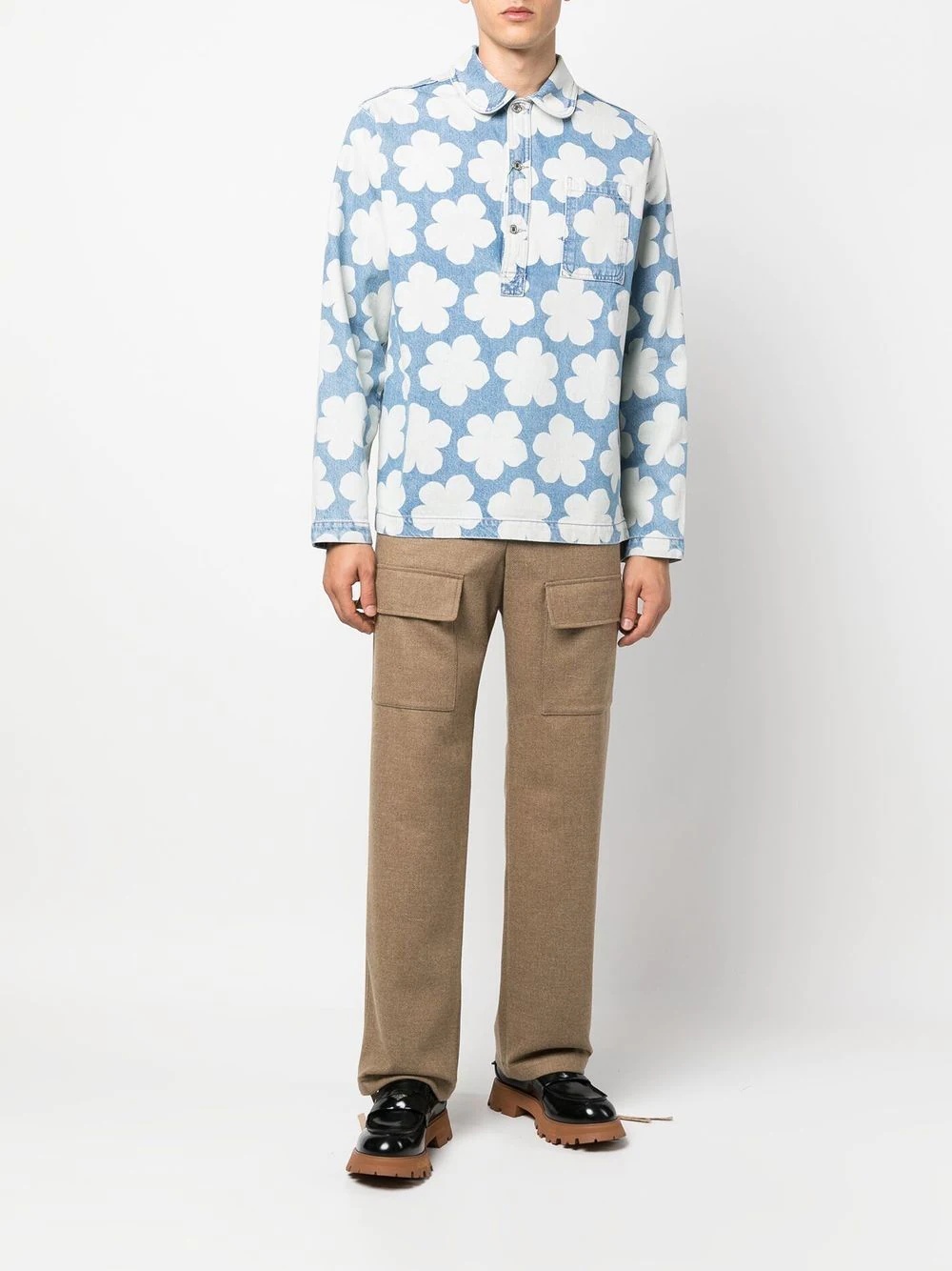 logo-patch cargo trousers - 2