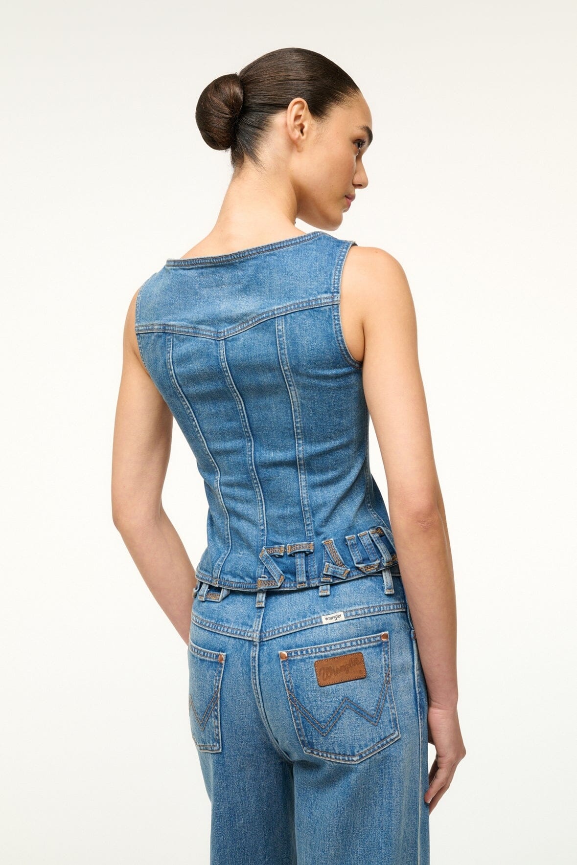 STAUD WRANGLER TRUCKER TOP INDIGO WASH - 3