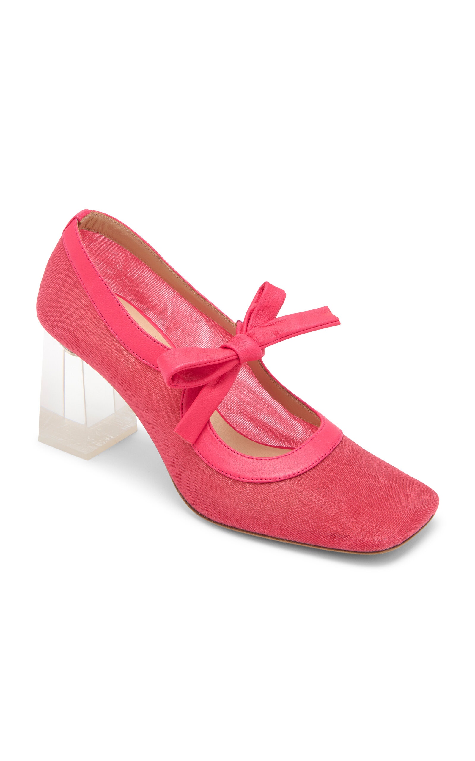 Cecily Bow-Detailed Fabric Pumps pink - 4