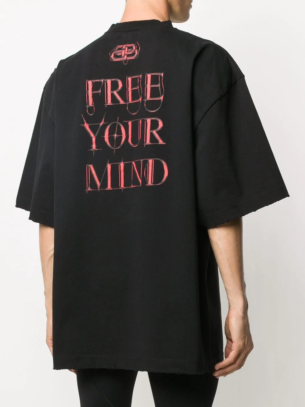 gothic-print oversized T-shirt - 4