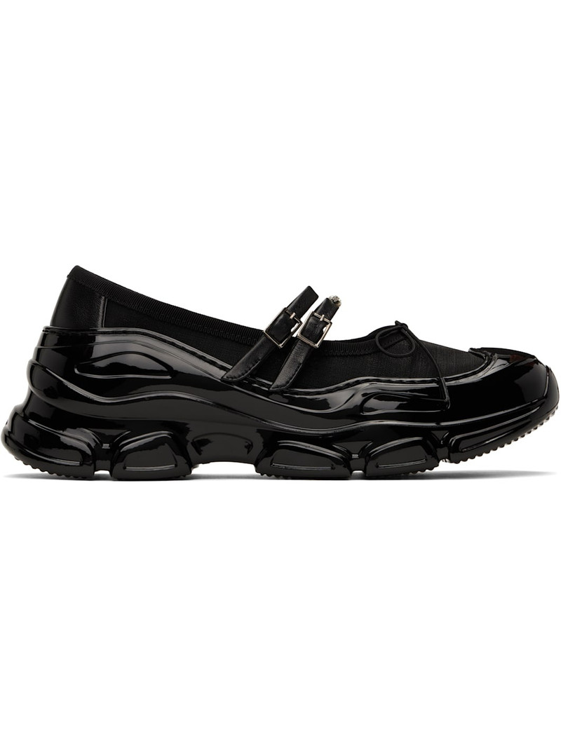 Black Mesh Tracker Ballerina Flats 1