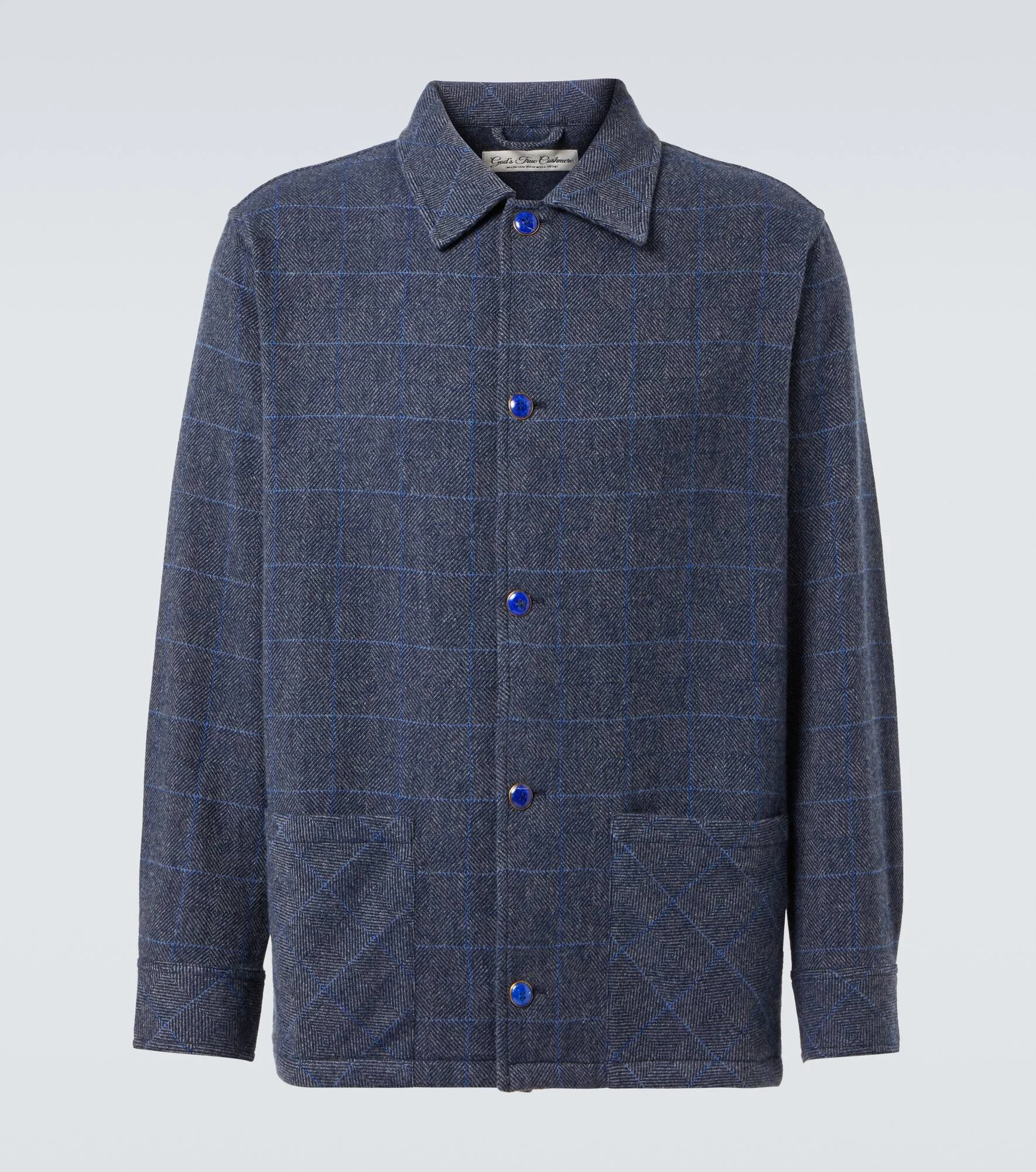 Checked cashmere overshirt - 1