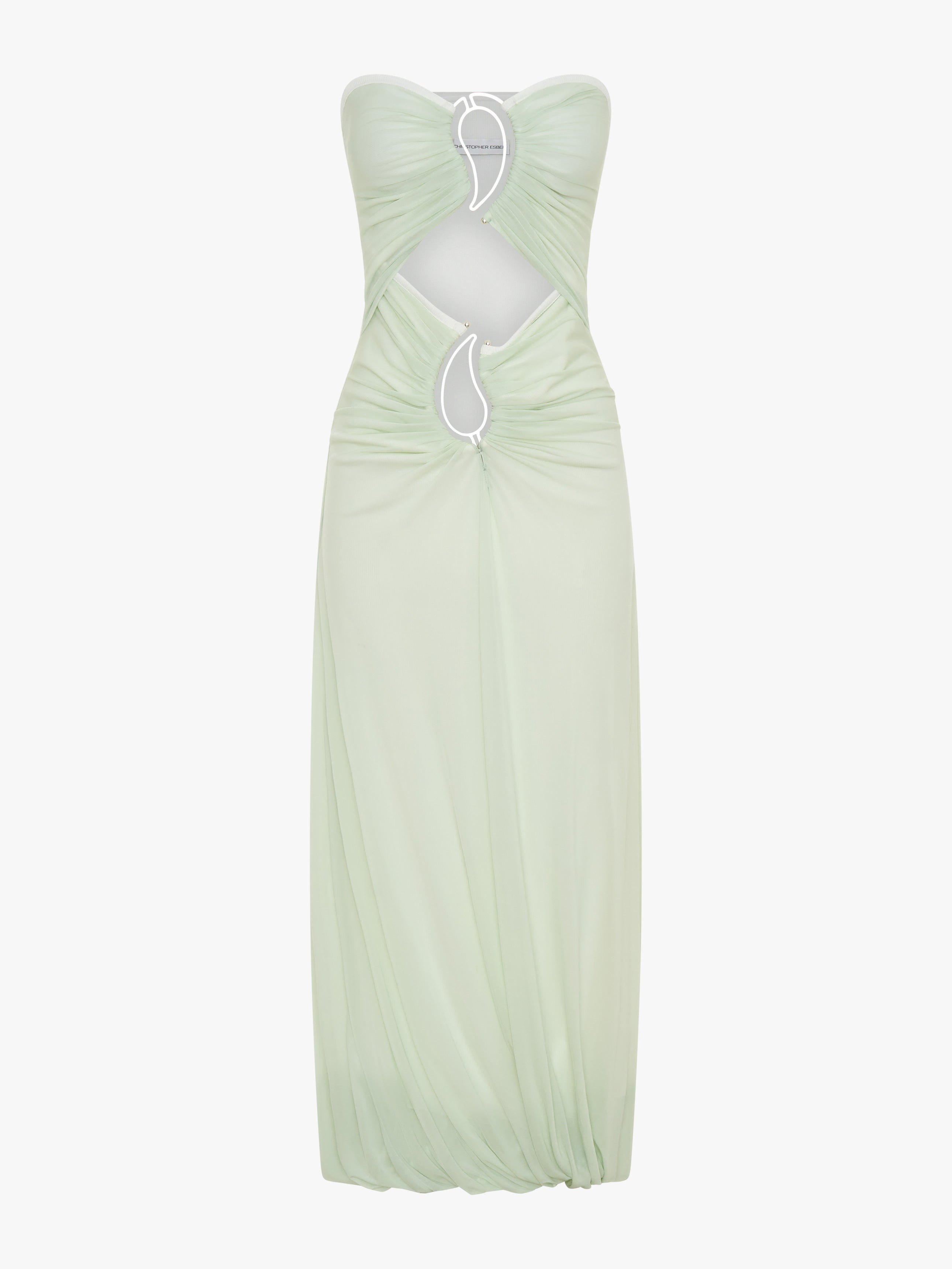 Paisley Overlay Encased Strapless Dress - 6