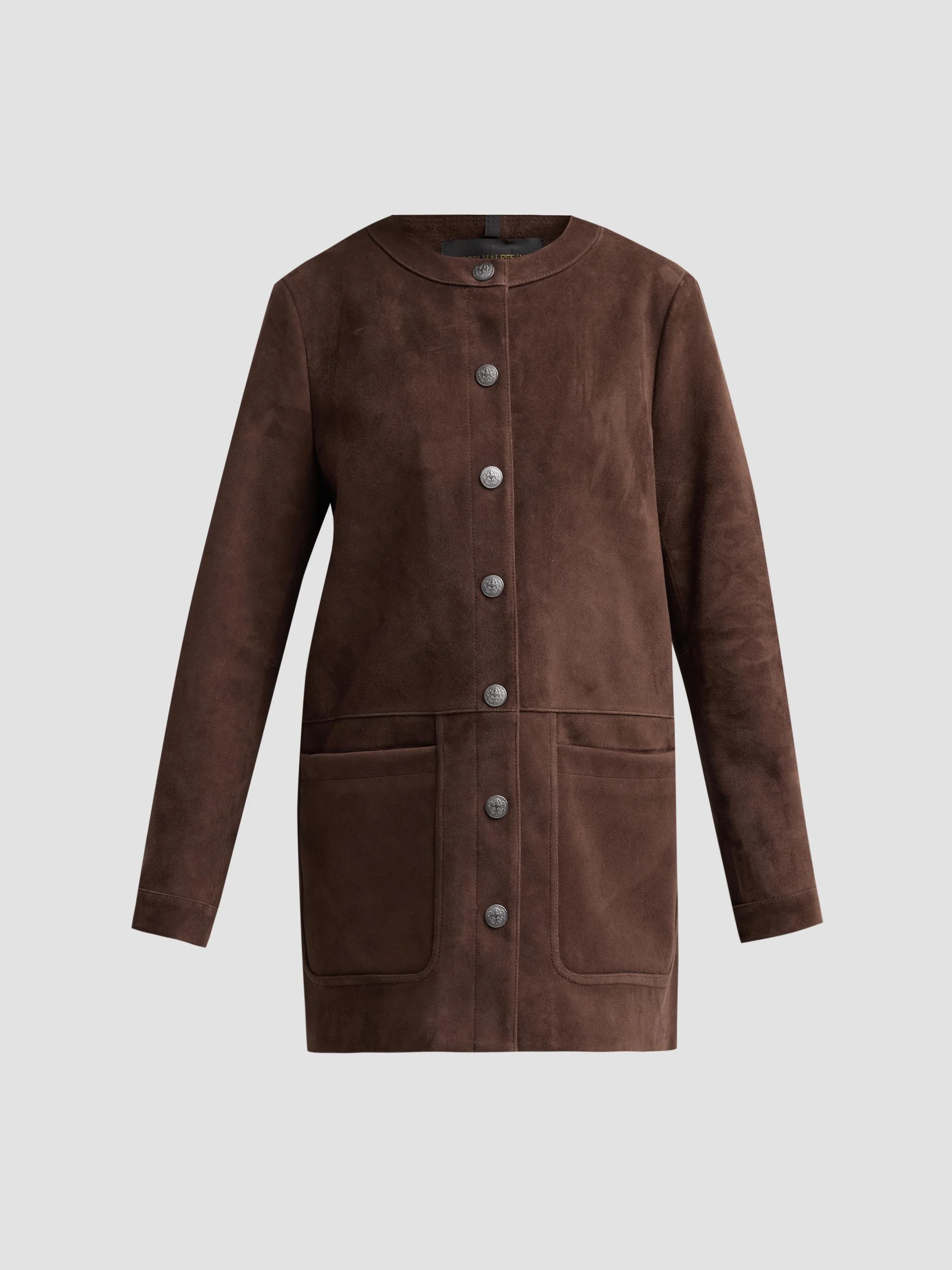 Women's Linda Suede Longline Coat - Espresso - 1