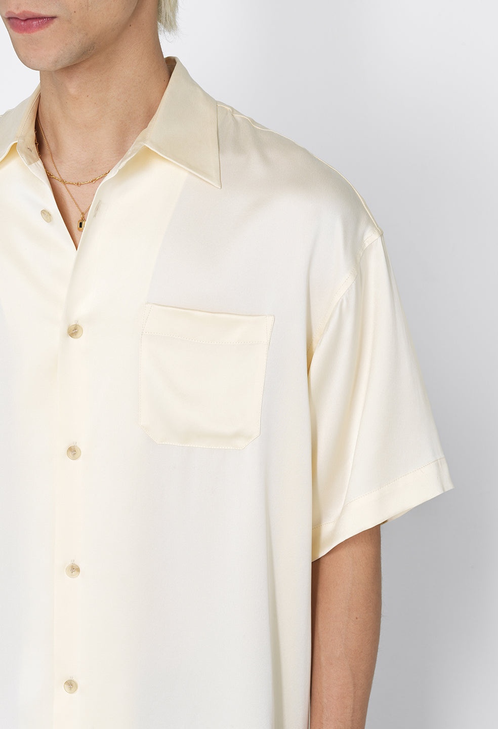 BRUSHED SILK BUTTON UP - 2