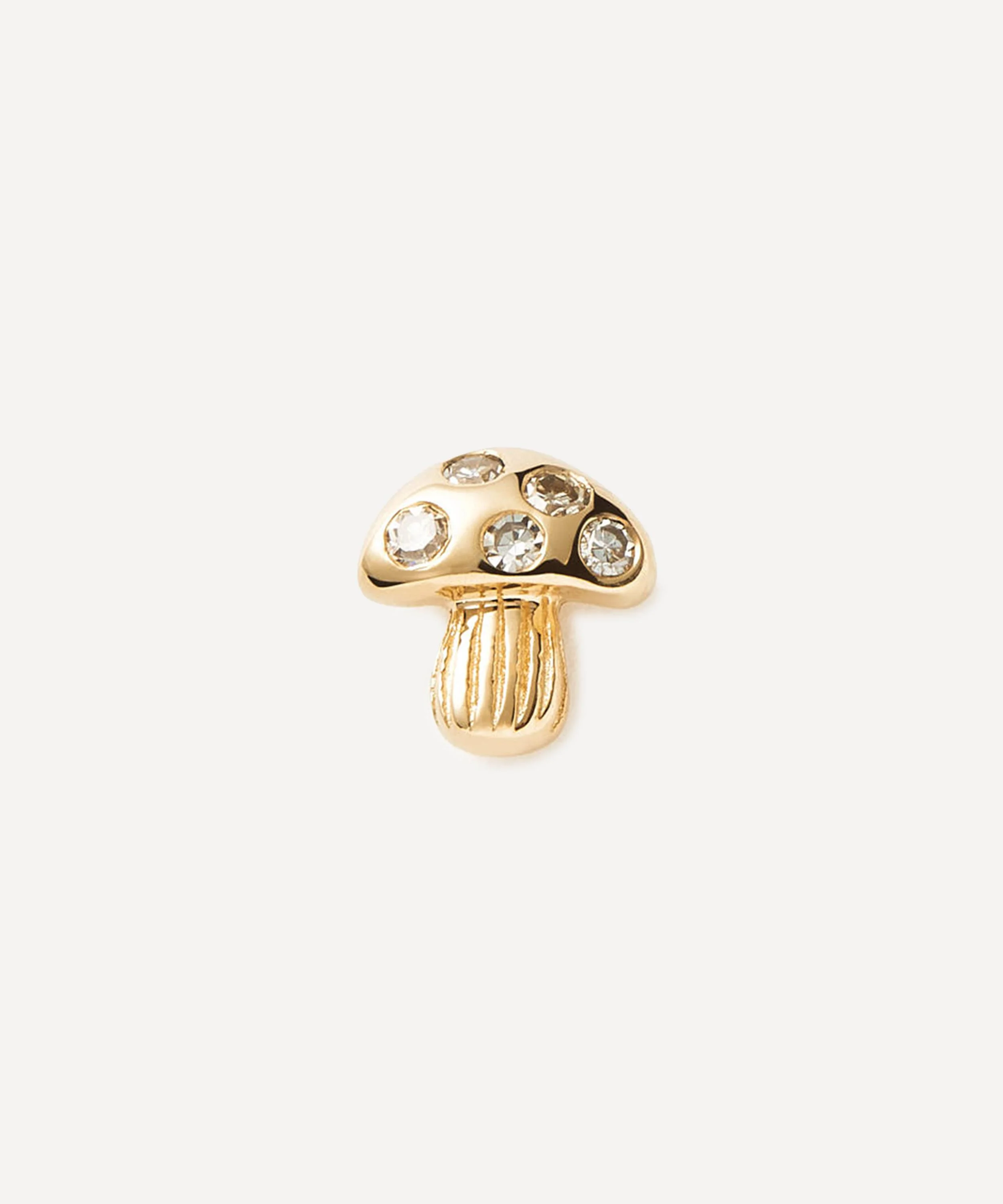 14ct Gold Fine Diamond Mushroom Single Stud Earring - 1
